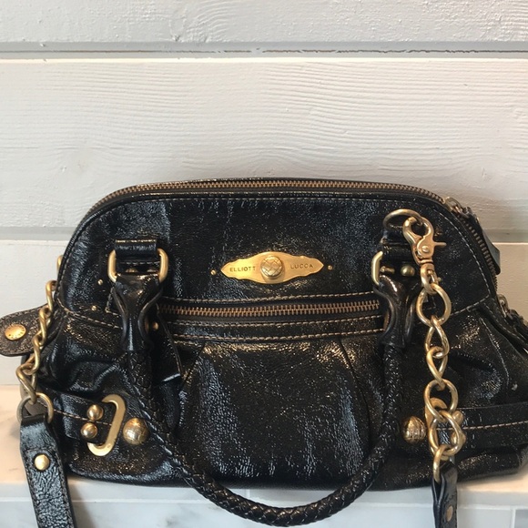 Elliot Lucca Black Patent Leather Bag Preloved - Picture 4 of 8